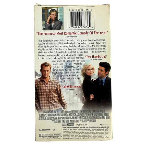 Sweet Home Alabama VHS (2002) Starring Reese Witherspoon Romantic Comedy - Picture 2 of 8